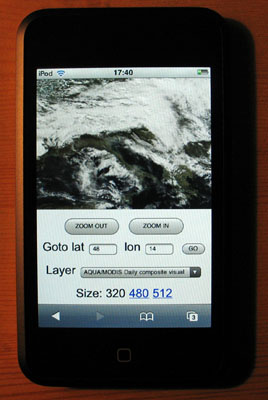 Blue Marble Next Generation on iPod Touch